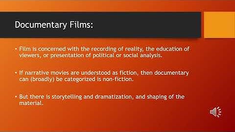 Introduction to TV and Cinema- Types of Films