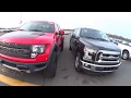 FORD RAPTOR "VS" F-150 COMUN. OLHA A DIFERENÇA NO TAMANHO. COMPARANDO AS DUAS PICK-UPS LADO A LADO!!