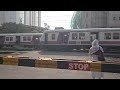 Express EMU parallel crossing #beautiful #pallavan #indianrailways #trains #3trains#trainsound