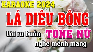 Lá Diêu Bông Karaoke Tone Nữ Dễ Hát | Đình Long Karaoke