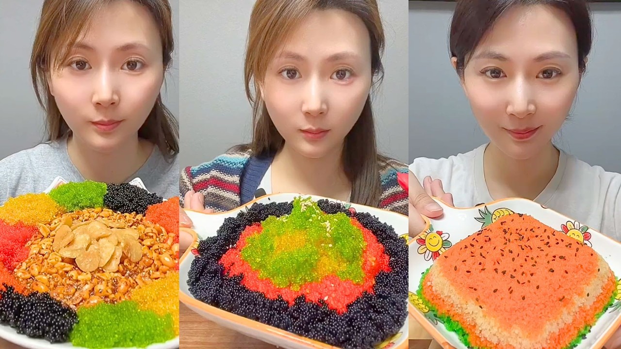 Colorful Fish Roe Platter and Chili Seafood Mukbang Feast