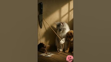 Shocking! 😱 The cat sets a trap ! #cat #shorts #trap #बिल्ली