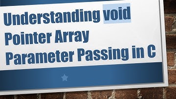 Understanding void Pointer Array Parameter Passing in C