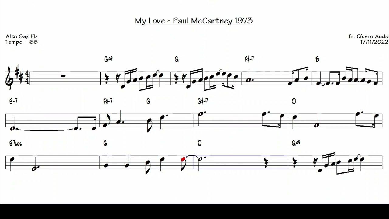 My Love Paul McCartney 1973 (Alto Sax Eb) [Sheet music] YouTube