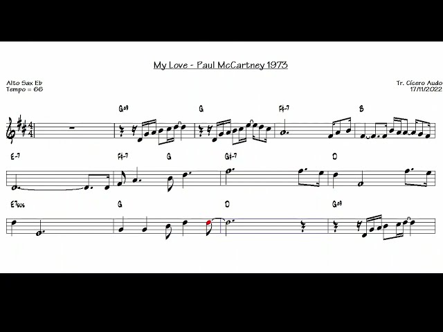 My Love - Paul McCartney 1973 (Alto Sax Eb) [Sheet music] class=