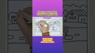 cara menggambar pemandangan alam bundasucitutorial Art caramenggambar art howtodraw drawing