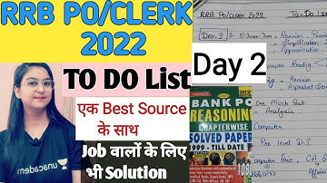 RRB PO/CLERK Day-2 To Do List. Follow it blindly for 25 Days and get a job. Strategy Matters. #ibps
