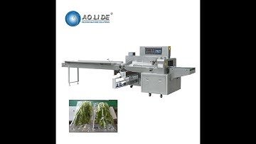Automatic flow servo motors lettuce greed salad vegetable packing machine