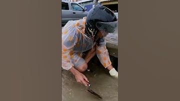 Remove Garbage Unclog Culvert Drain by the Street #real #plastic #remove #shorts #cleaning #unclog