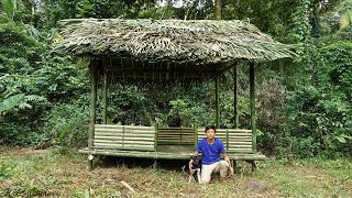 Jungle Survival - Building A Primitive Shelter Using Only Knife - Survival Series