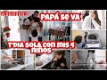 Vlogmas 13/Papá se va/Primer dia SOLA con mis 4 niños#familianumerosa#reciennacido