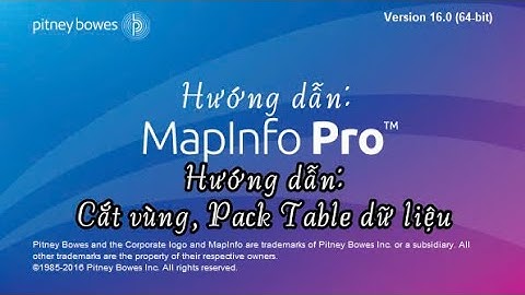 MapInfo: Cắt vùng, Pack Table dữ liệu