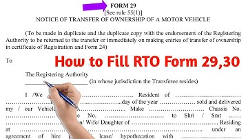 form 29 and 30 sample filled |how to fill form 29 and 30 for vehicle transfer|29 30 form kaise bhare