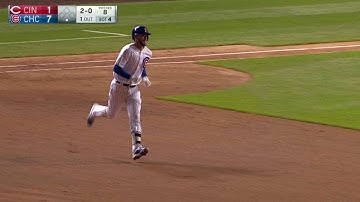 CIN@CHC: Bryant hits a long home run to left