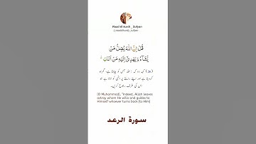 Raad Al kurdi Whatsapp status with Urdu translation/ رعد الكردي حالات واتس اب / سورة الرعد