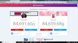 PEWDIEPIE VS T-SERIES LIVE SUBSCRIBER COUNT