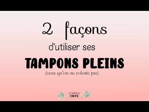 Vidéo: 3 façons d'utiliser les tampons