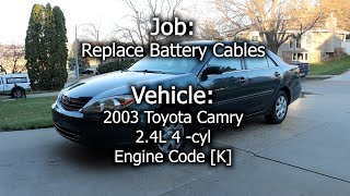 2003 Toyota Camry - Battery Cable Replacement (and connectors) by Insane Oil 494 views 1 month ago 15 minutes