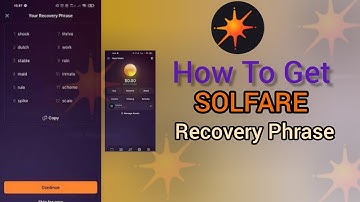how get recovery phrase on solflare wallet