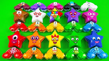 Looking Numberblocks, Alphablocks, Alphabet Lore with Rainbow, Star… Shapes SLIME Mix Coloring! ASMR