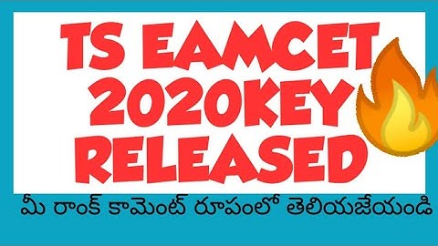 Ts EAMCET 2020 preliminary key released objections lastdate omr sheet