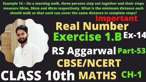 Exercise 1.B Example (14) solution ! Class 10th real Number! RS Aggarwal!