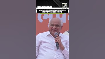 Gujarat CM Bhupendra Patel interacts with locals at Sarsa village in Anand