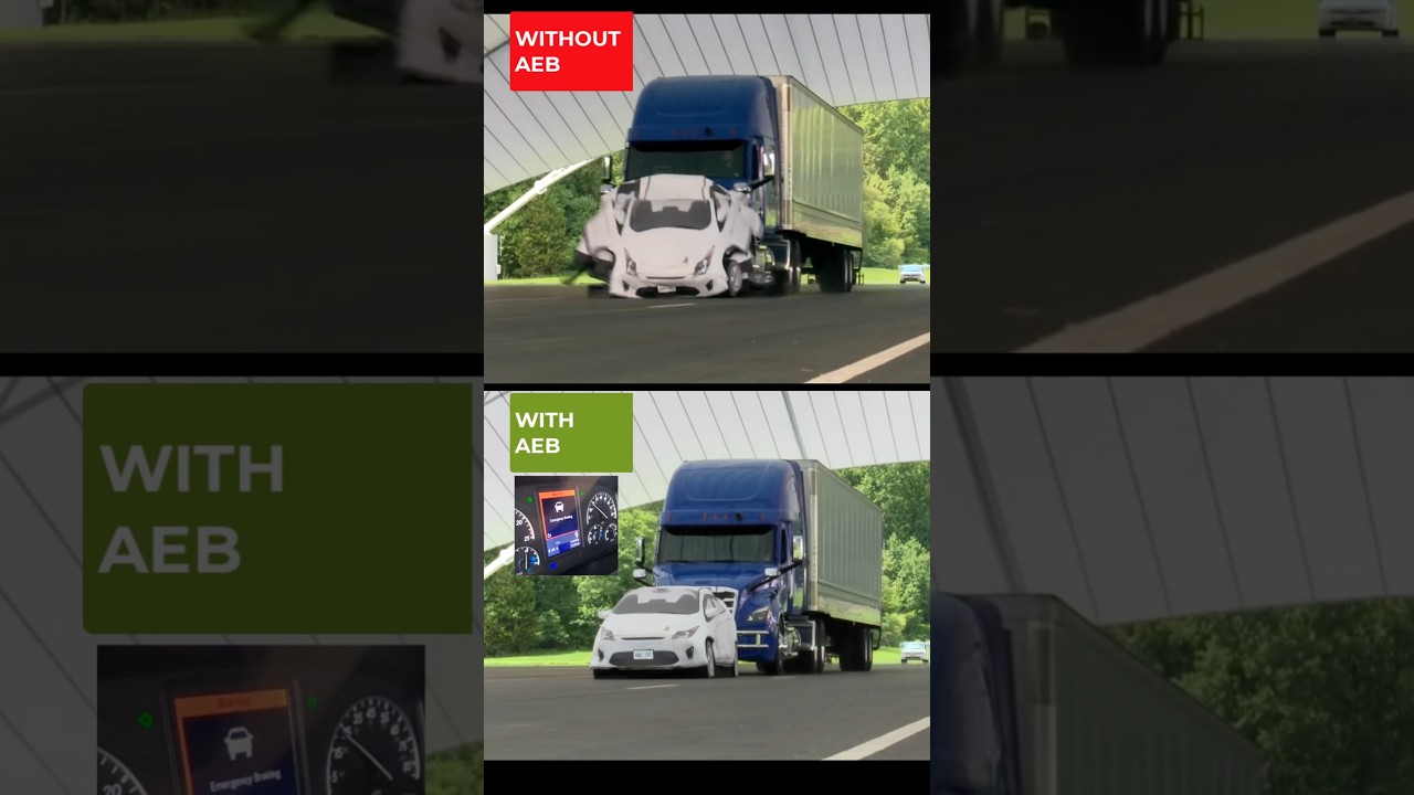 With AEB vs Without – Truck Crash Test 🤯