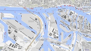 Container ship approaching Hamburg