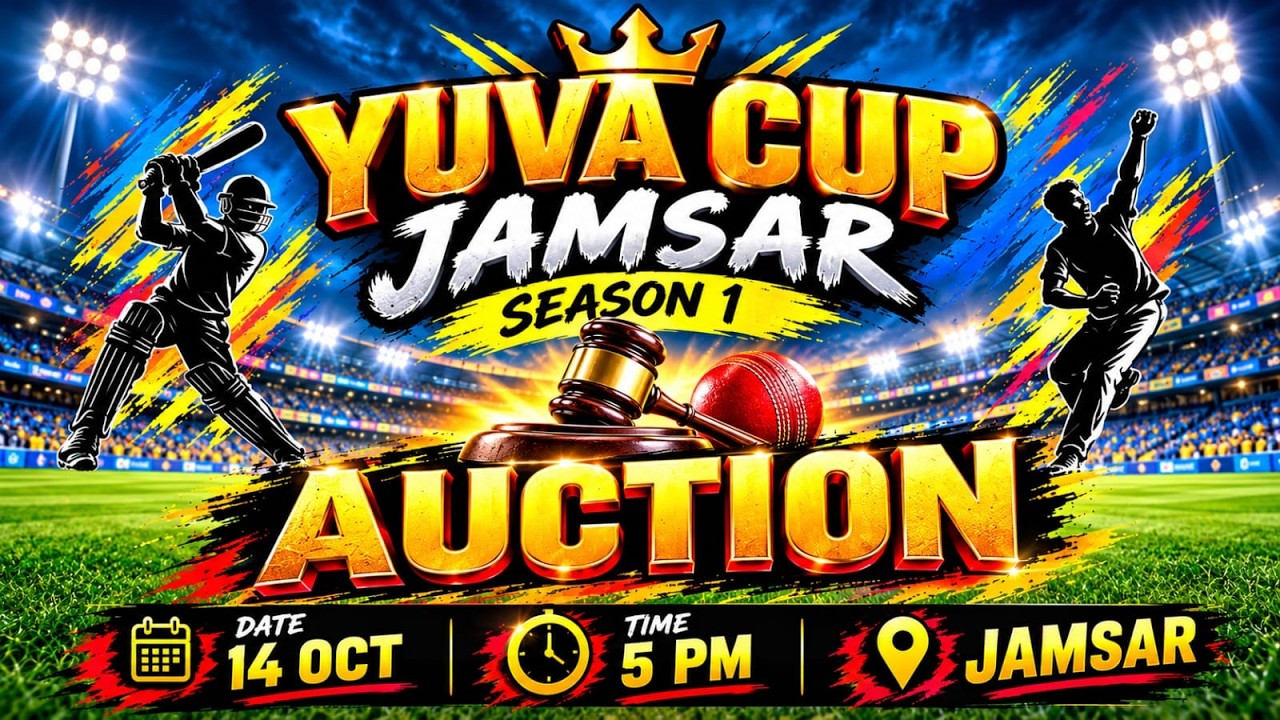 🔥 YUVA CUP JAMSAR SEASON 1 AUCTION 2026 👑 | Jamsar Cricket Tournament | Live Auction