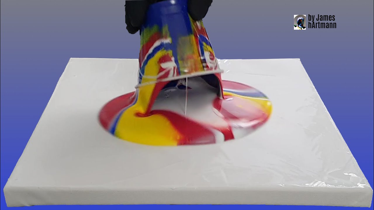 Fluid Art Painting - Three Colors and White - Acrylic Pouring for ...