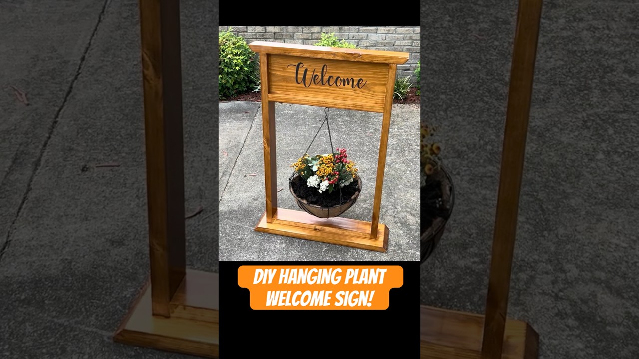 Hanging Plant Welcome Sign 