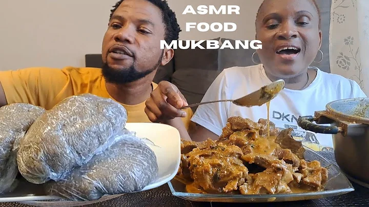 ASMR FOOD MUKBANG AMALA FUFU AND OGBONO SOUP
