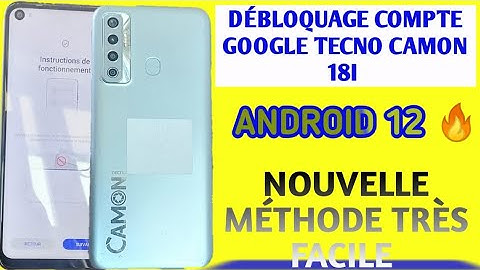 FRP BYPASS TECNO CAMON 18I, CG6 ANDROID 12 NOUVELLE MÉTHODE CONTOURNEMENT FRP CAMON18 VERSION 12