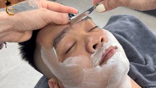 ASMR BEARD SHAVING &amp; DEAD SKIN REMOVAL 💈 RELAXING RAZOR SOUNDS FOR DEEP SLEEP 😴 HANDSOME MAN | EP 27