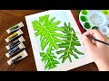 Painting large philodendron leaves  easy and satisfying art idea