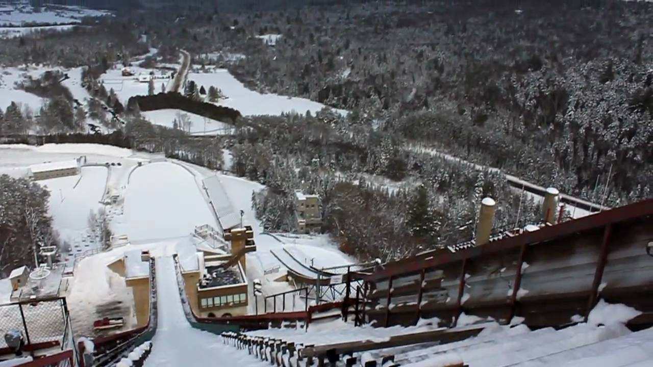 Lake Placid Olympic Ski Jump Ramp Youtube regarding ski jumping ramp for Fantasy