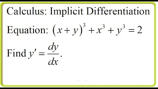 Calculus (video 055):  Implicit Differentiation (part 5)
