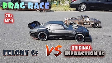 Arrma Felony 6s goes against Infreaction 6s Drag race High SPEED