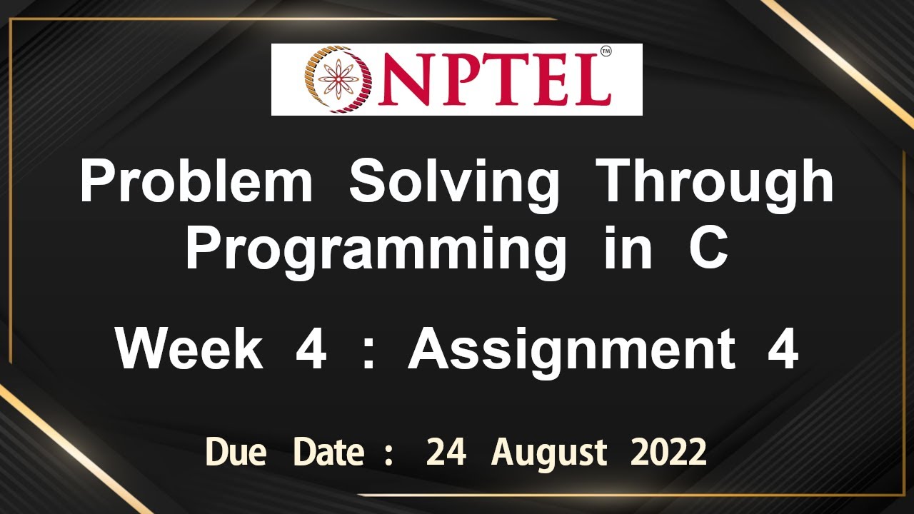 nptel assignment 4 answers 2022