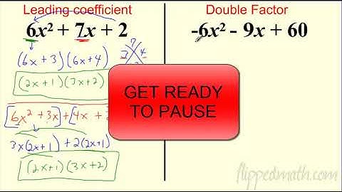 Pre Calc – 1.3 Factoring
