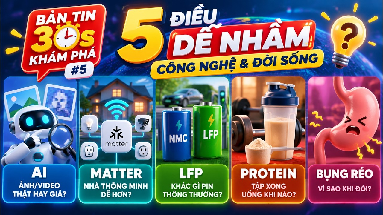 Bản tin 30s Khám Phá #5 · 5 điều dễ nhầm về công nghệ & đời sống