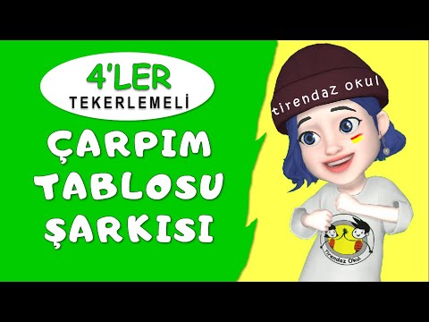 ÇARPIM TABLOSU 4'LER ŞARKISI | KOLAY EZBERLEME | TEKERLEME | ANİMASYON