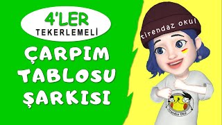 ÇARPIM TABLOSU 4'LER ŞARKISI | KOLAY EZBERLEME | TEKERLEME | ANİMASYON