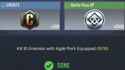 Call Of Duty: Mobile Kill 10 Enemies with Agile Perk Equipped Task Complete