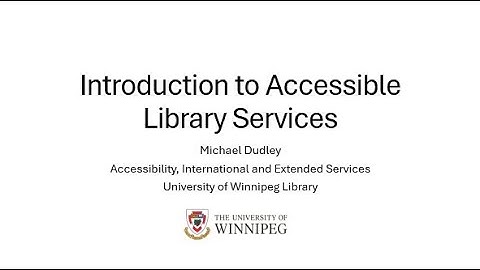 Introduction to Accessible Library Services