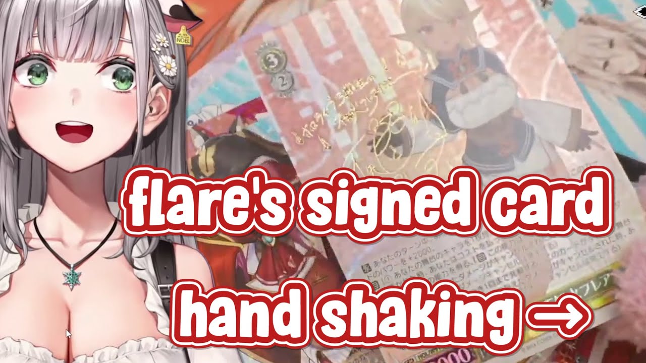 Danchou gets so excited after getting flare's signed card [Hololive ENG Sub  - Shirogane Noel] - YouTube