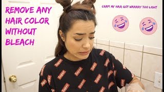 Removing Black Hair Color Without Bleach or Damage | Color Oops | DIY