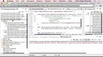 SWC xtext entity-relation example: codegeneration