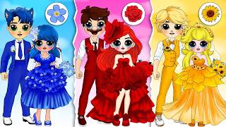 Ladybug, Elsa and Peach Princess Couples Switch Up | Paper DIY